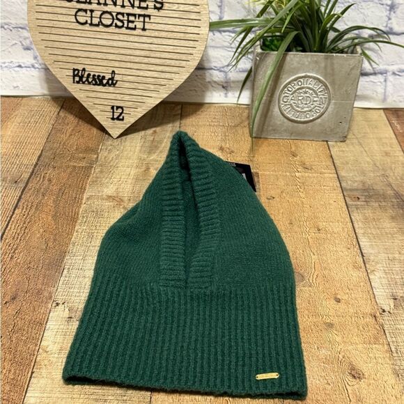 NWT STEVE MADDEN Women's Ribbed-Knit Balaclava Hooded Scarf Evergreen - Picture 3 of 5
